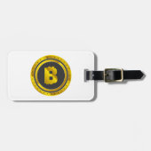 Golden Bitcoin Symbol Digital Currency ラゲッジタグ (正面横)