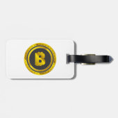 Golden Bitcoin Symbol Digital Currency ラゲッジタグ (裏面横)