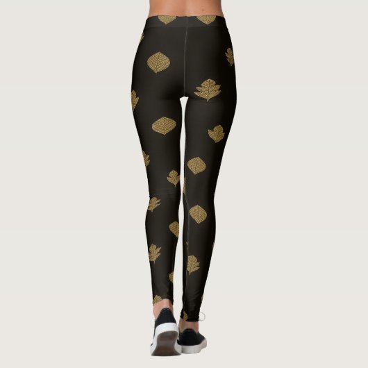Golden Black Leggings Pattern レギンス (裏面)