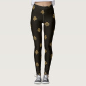 Golden Black Leggings Pattern レギンス (正面)