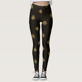 Golden Black Leggings Pattern レギンス