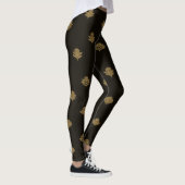 Golden Black Leggings Pattern レギンス (右)