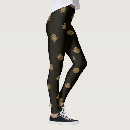 Golden Black Leggings Pattern レギンス (右)