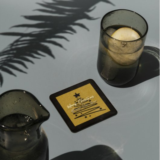 Golden Black Paper Coaster スクエアペーパーコースター