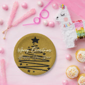 Golden Black Paper Plate ペーパープレート (パーティー)