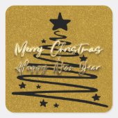 Golden Black Sticker スクエアシール (正面)