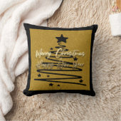 Golden Black Throw Pillow クッション (ブランケット)