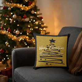 Golden Black Throw Pillow クッション
