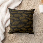 Golden black vintage feather pattern クッション (ブランケット)