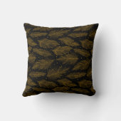 Golden black vintage feather pattern クッション (裏面)