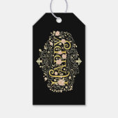 Golden Bliss: Elegant Floral Happy ギフトタグ (正面)