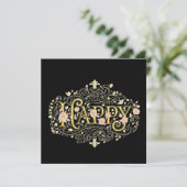 Golden Bliss: Elegant Floral Happy 招待状 (スタンド正面)