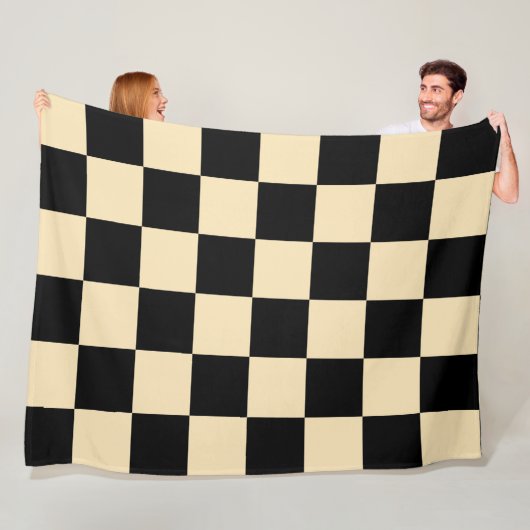 Golden Blonde with Black Square Style フリースブランケット (インサイチュ)