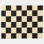 Golden Blonde with Black Square Style フリースブランケット (正面(横))