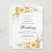 Golden Bloom Arch Flourish Wedding 招待状 (正面)