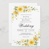 Golden Bloom Arch Flourish Wedding 招待状 (正面/裏面)