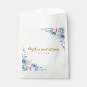 Golden Bloom: Blue & White Floral Wedding  フェイバーバッグ (正面)