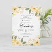 Golden Bloom Botanical Arch Wedding 招待状 (スタンド正面)