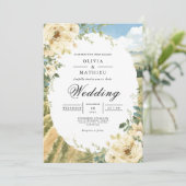 Golden Bloom Botanical Romance Wedding 招待状 (スタンド正面)