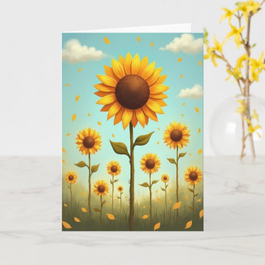 Golden Bloom Field Pattern Card カード (黄色い花)