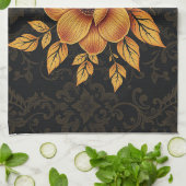 Golden Bloom Floral キッチンタオル (折り畳み)