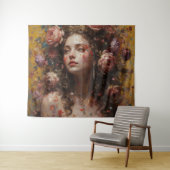 Golden Bloom Goddess – Large Horizontal Wall Tapes タペストリー (インサイチュ(横))