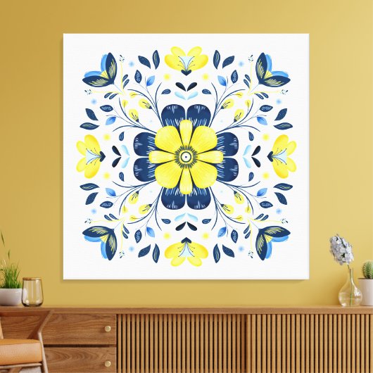 Golden Bloom Harmony キャンバスプリント (インサイチュ (リビング))