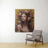 Golden Bloom Muse – Vertical Wall Tapestry タペストリー (インサイチュ)