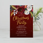 Golden Bloom Office Corporate Christmas Party  箔招待状 (立ち正面)