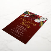 Golden Bloom Office Corporate Christmas Party  箔招待状 (回転した状態)