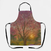 Golden Bloom – Sunset Garden Painting エプロン (正面)