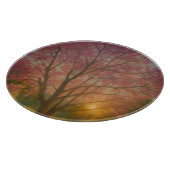 Golden Bloom – Sunset Garden Painting カッティングボード (角)