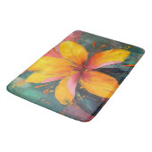 Golden Bloom – Vibrant Abstract Floral Expression バスマット (アングル)