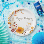 Golden Blooms & Grateful Wishes ペーパープレート (パーティー)