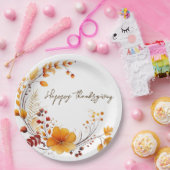 Golden Blooms & Grateful Wishes ペーパープレート (パーティー)