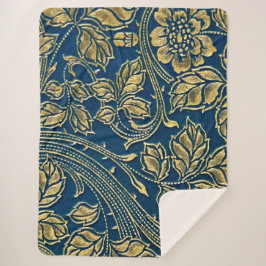 Golden Blossom Elegance  シェルパブランケット