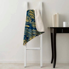 Golden Blossom Elegance  シェルパブランケット