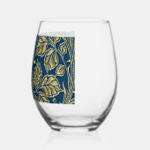 Golden Blossom Elegance  ステムなしワイングラス (左)