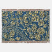 Golden Blossom Elegance  スローブランケット (正面)