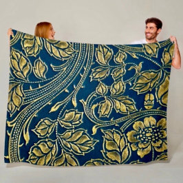 Golden Blossom Elegance  Fleece Blanket フリースブランケット