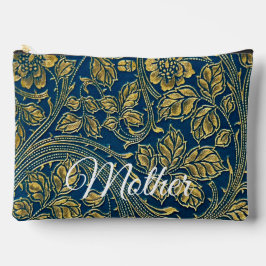 Golden Blue Elegance アクセサリーポーチ