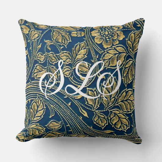Golden Blue Elegance クッション (正面)