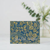 Golden Blue Elegance  Invitation Postcard インビテーションポストカード (スタンド正面)