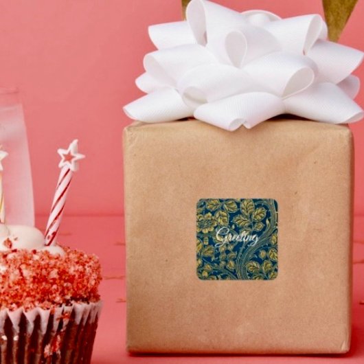 Golden Blue Elegance Sticker スクエアシール