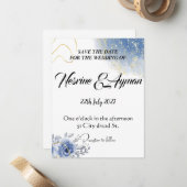 Golden blue flowers cards ノートカード (正面/裏面インサイチュ)