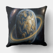 Golden Blue Planet with RIngs クッション (裏面)