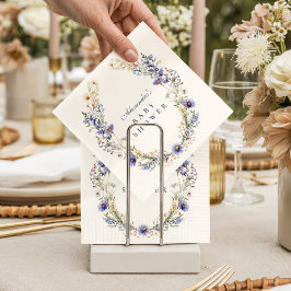 Golden Blue Wildflower Baby Shower スタンダードカクテルナプキン