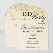 Golden Boho elegant Eid Party Invitation Card 招待状 (正面/裏面)