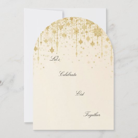 Golden Boho elegant Eid Party Invitation Card 招待状 (裏面)