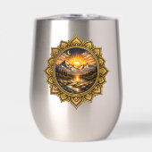 Golden Boho Mandala Mountain Sunset | Boho Sun Art (正面)